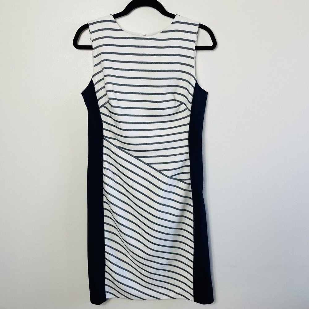 Navy and White strapless dress